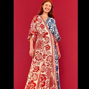 Farm Rio pineapple garden wrap maxi dress M NWT